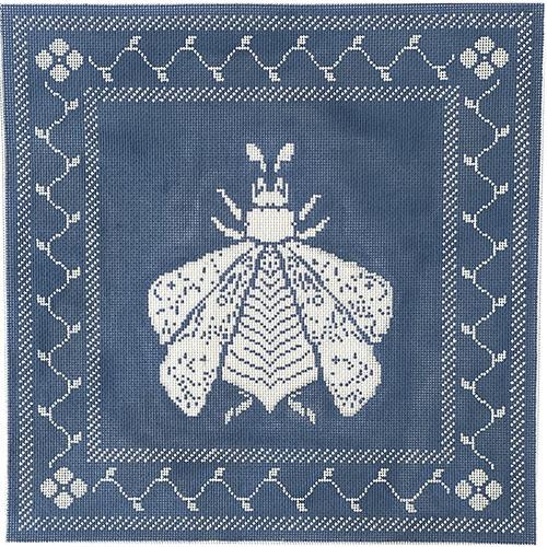 Napoleon's Bee Square Pillow - Wedgewood Blue on 18
