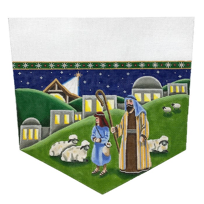 Nativity Shepherds Stocking Cuff on 13