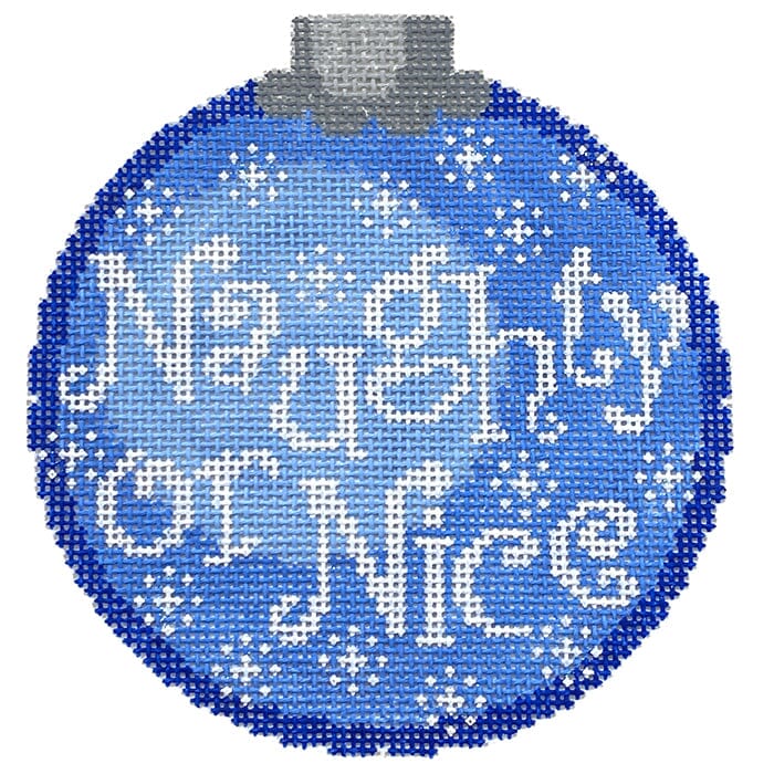 Naughty or Nice Ornament Blue