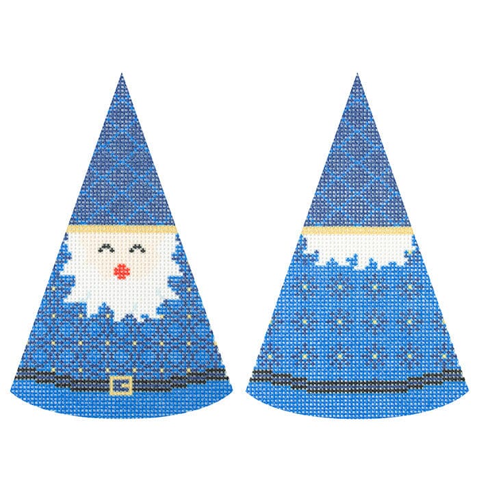 Navy Blue Santa Cone with Stitch Guide