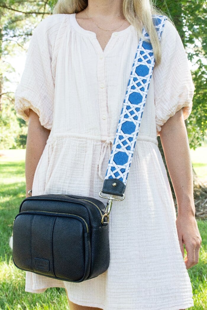 Navy Caning Crossbody Strap - Image 3