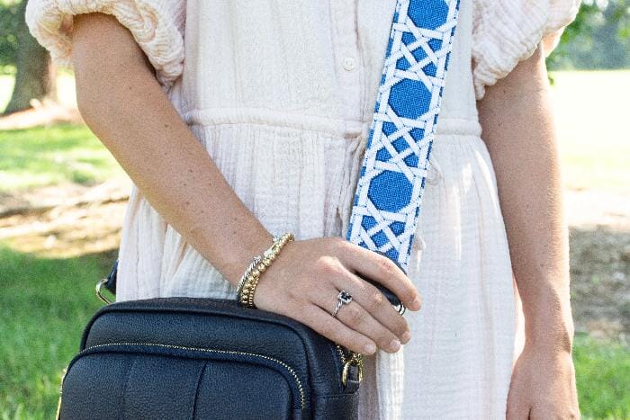 Navy Caning Crossbody Strap - Image 5
