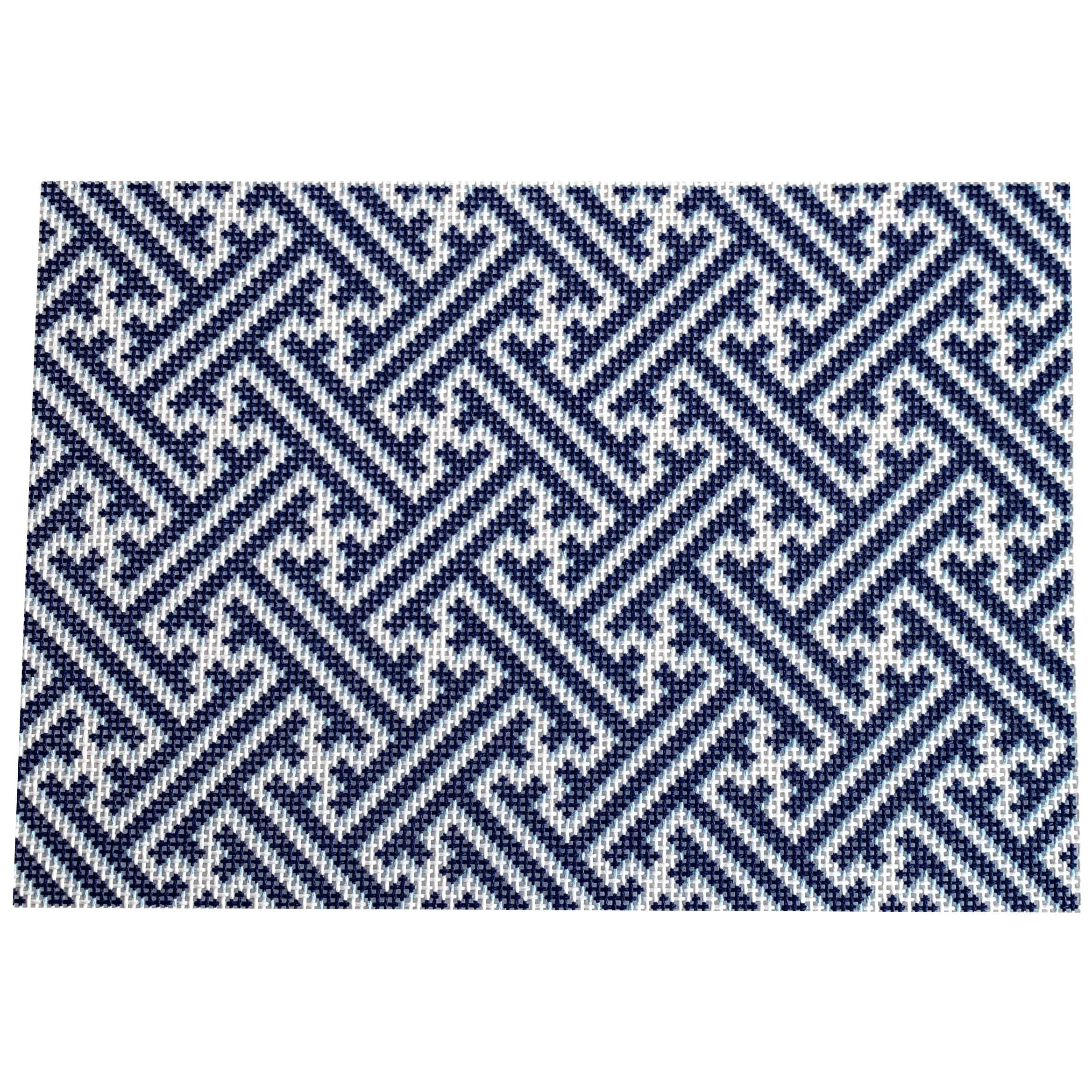 Navy Fretwork Pattern Clutch