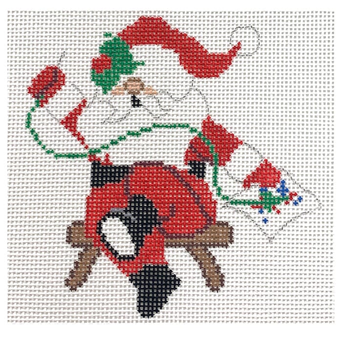 Needlepointing Hobby Santa