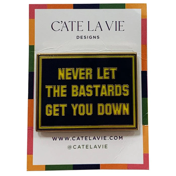 Never Let the Bastards Needleminder Blue/Yellow