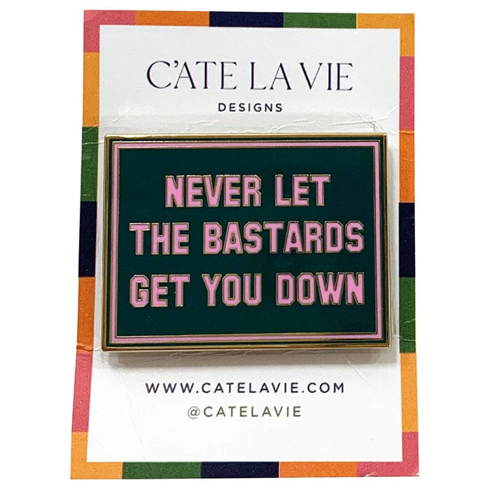 Never Let the Bastards Needleminder Green/Pink
