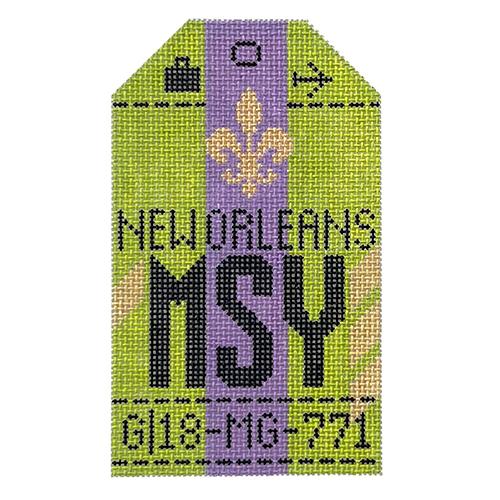 New Orleans MSY Retro Travel Tag