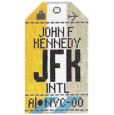 New York City JFK Retro Travel Tag