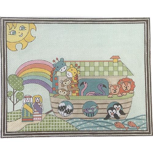 Noah's Ark Birth Announcement with Happy Sun