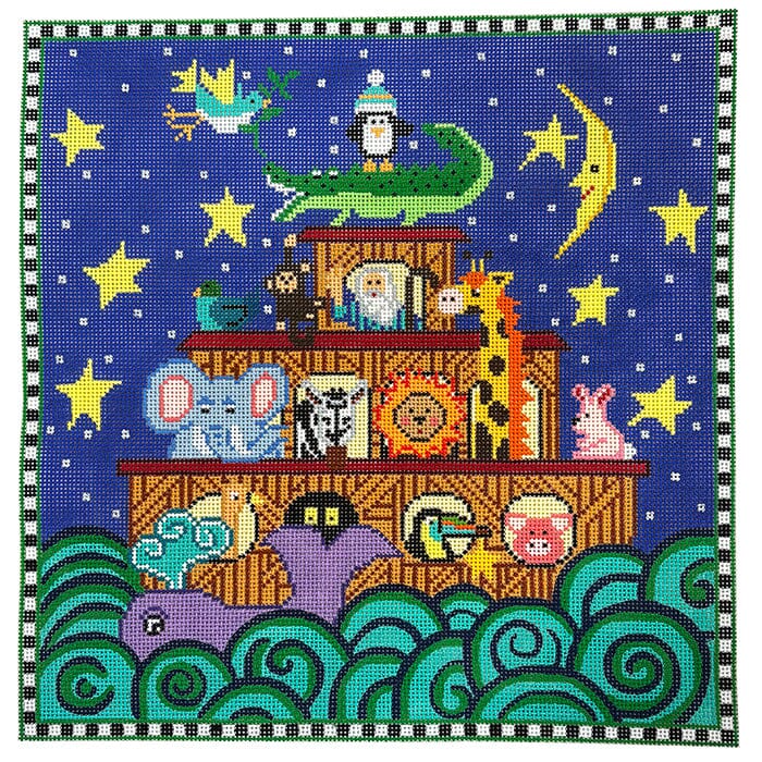Noah's Ark - No Alphabet Border 9.5" Square