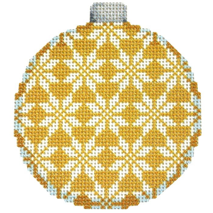 Nordic Snowflake/Gold Ball Ornament