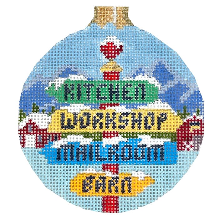 North Pole Signs, 3.25" Round