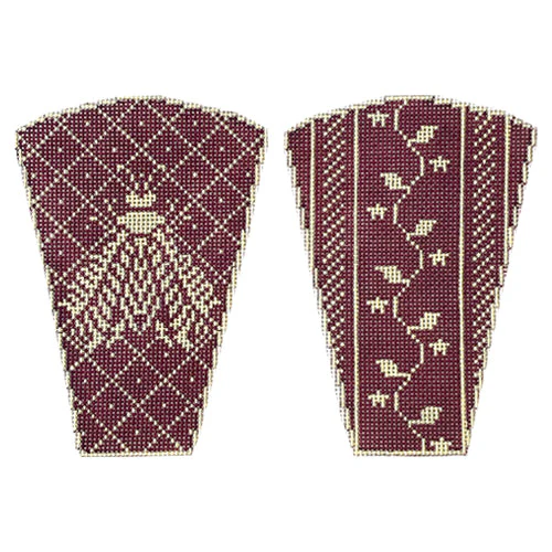 N's Bee Scissor Case - Plum and Cream