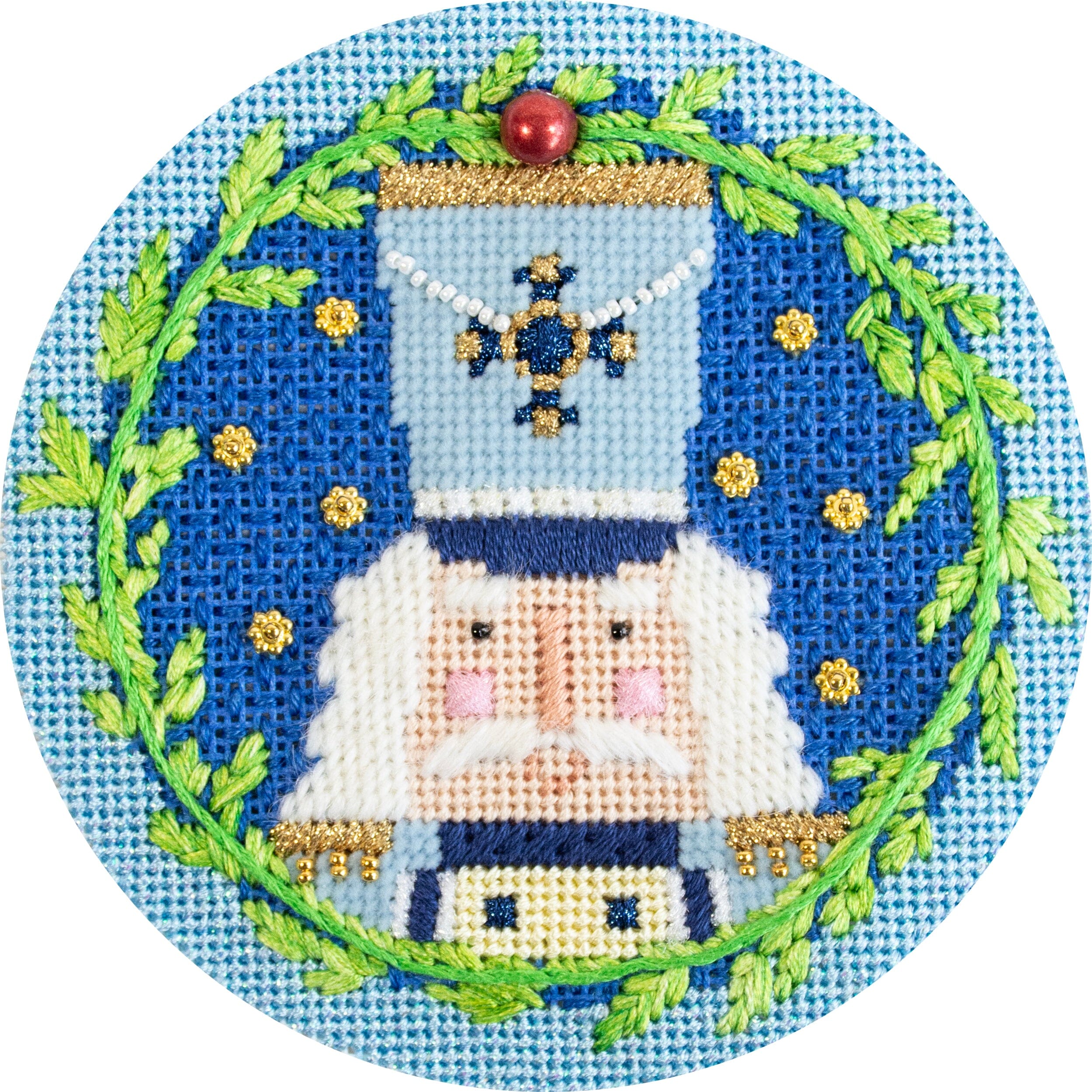 Nutcracker Round Canvas - Otto with Stitch Guide - Image 2