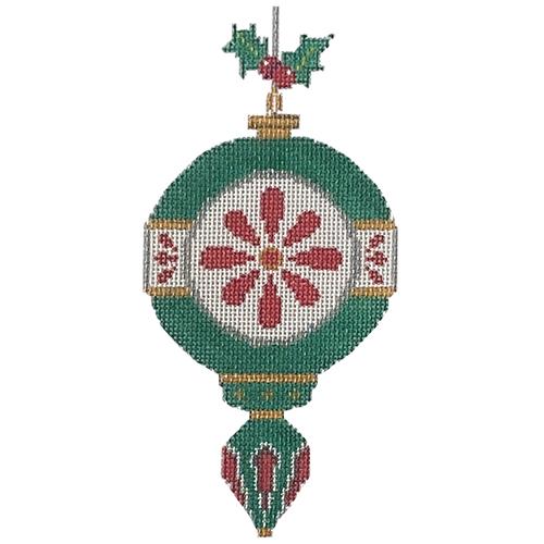 Old Fashioned Ornament - Emerald & Red