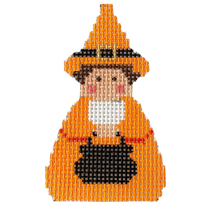 Orange Witch Angel Ornament