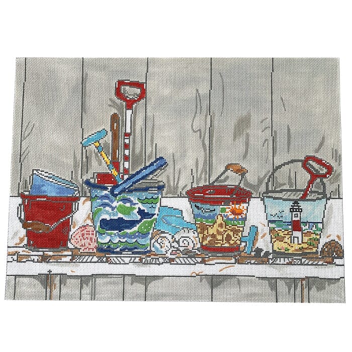 Pails on a Shelf