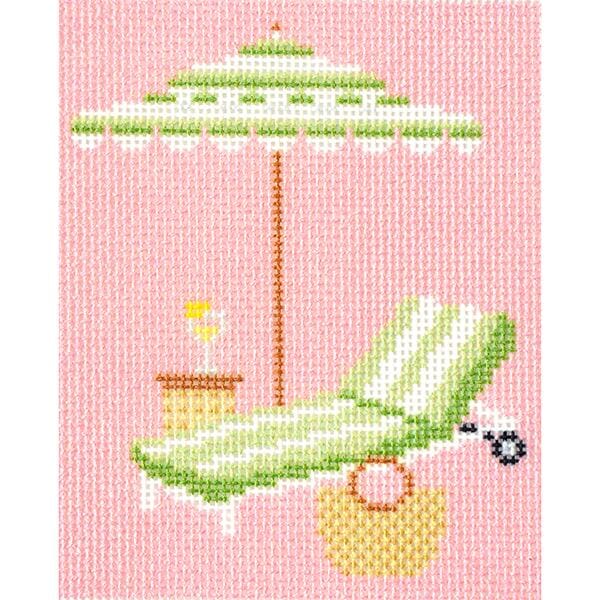 Palm Beach Chaise Canvas with Stitch Guide