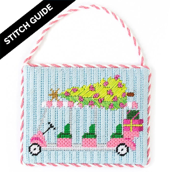 Stitch Guide - Palm Beach Christmas - Golf Cart with Christmas Tree