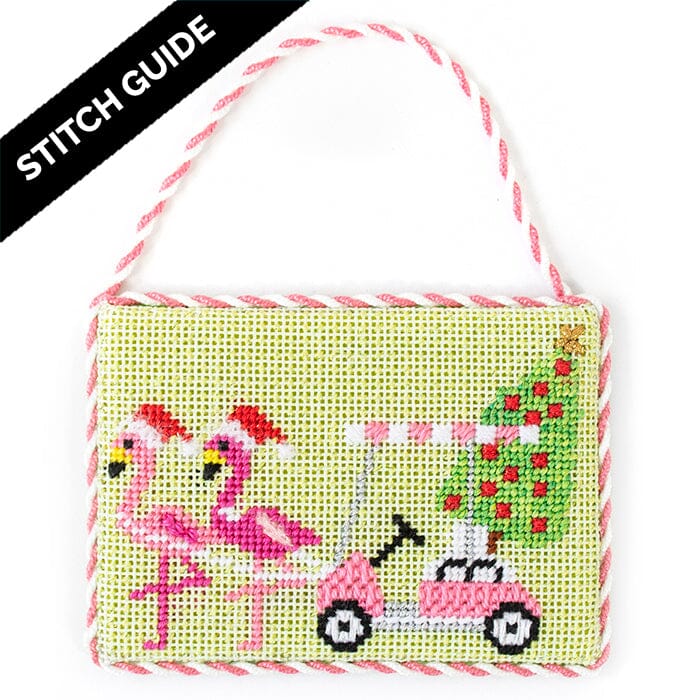Stitch Guide - Palm Beach Christmas - Golf Cart with Flamingos