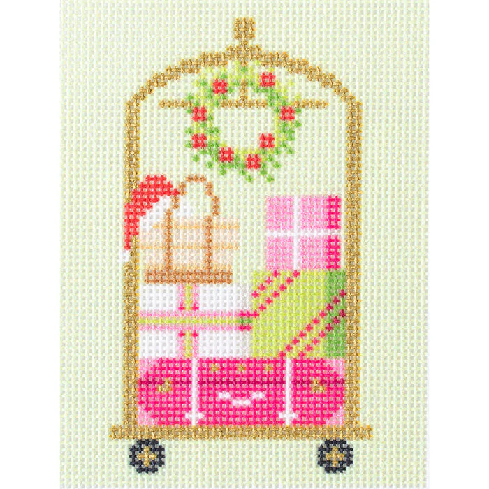 Palm Beach Christmas - Luggage Cart Canvas with Stitch Guide