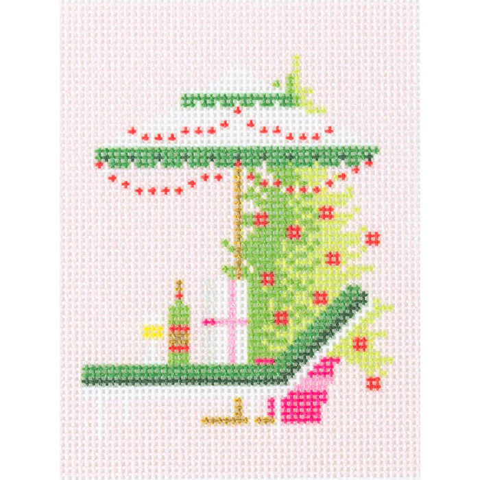 Palm Beach Christmas - Sun Lounger Canvas with Stitch Guide