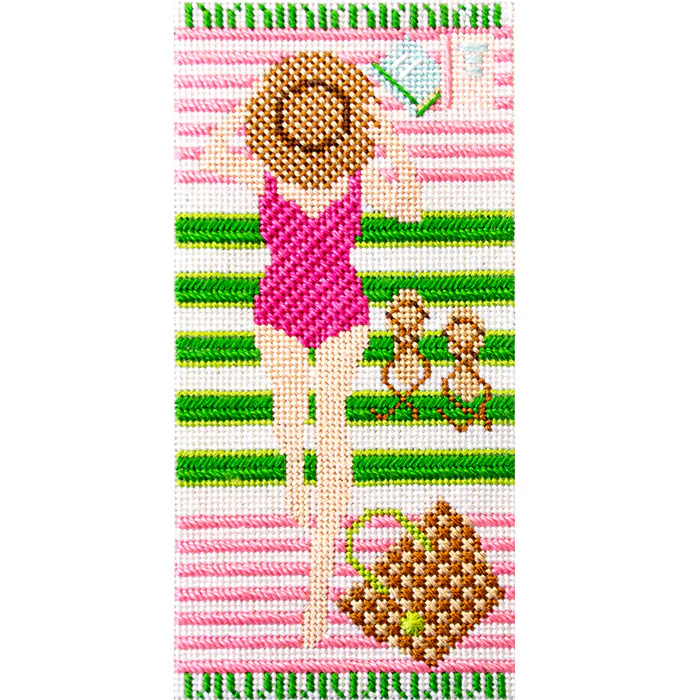 Palm Beach Sunbather Canvas with Stitch Guide