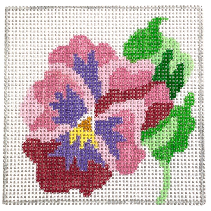 Pansy Coaster 4 - Pink & Red