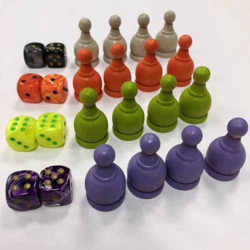 Parcheesi Set with Dice Cups, Dice & Game Pieces - Image 4