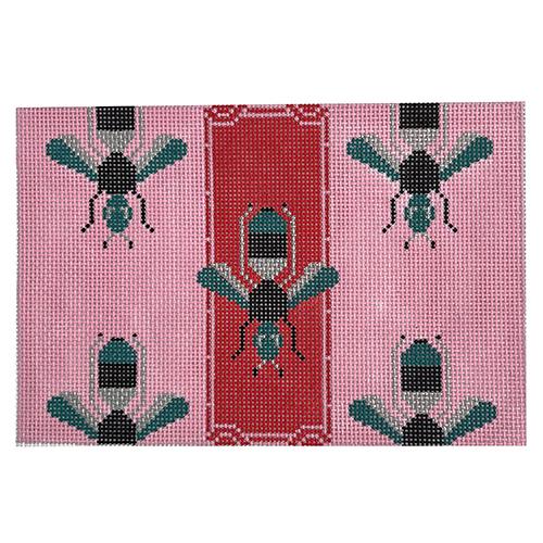 Parisian Bee Clutch in Pink & Red