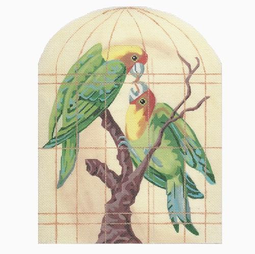 Parrots in Golden Cage