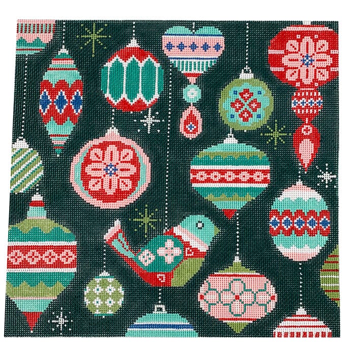 Partridge and Ornaments Pillow