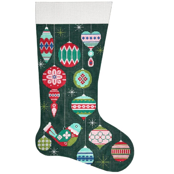 Partridge and Ornaments Stocking