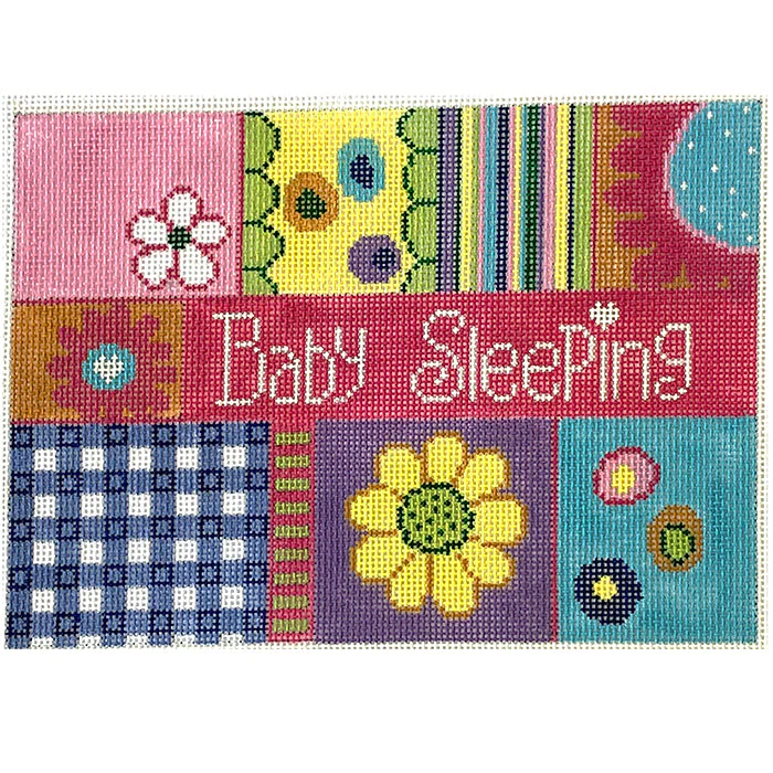 Pastel Patchwork Baby Sleeping Sign