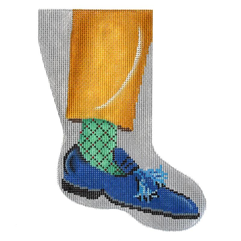 Blue Suede Loafer Mini Sock
