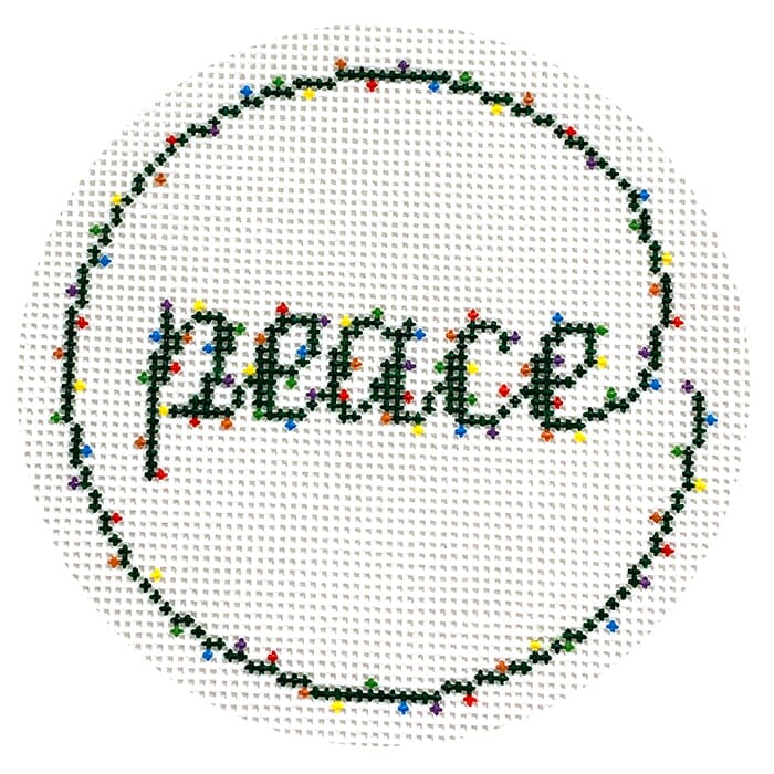 Peace Christmas Lights Round