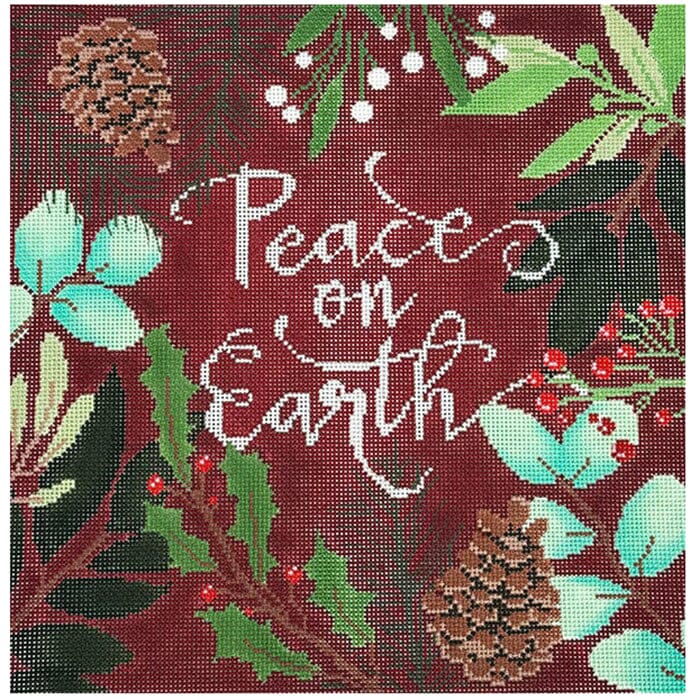 Peace on Earth Pillow Red