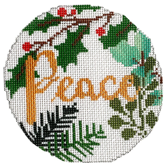 Peace Ornament White & Gold