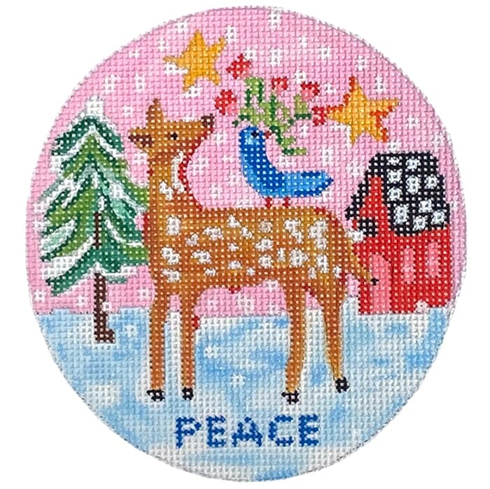 Peace Round - Deer, Bird & Red House