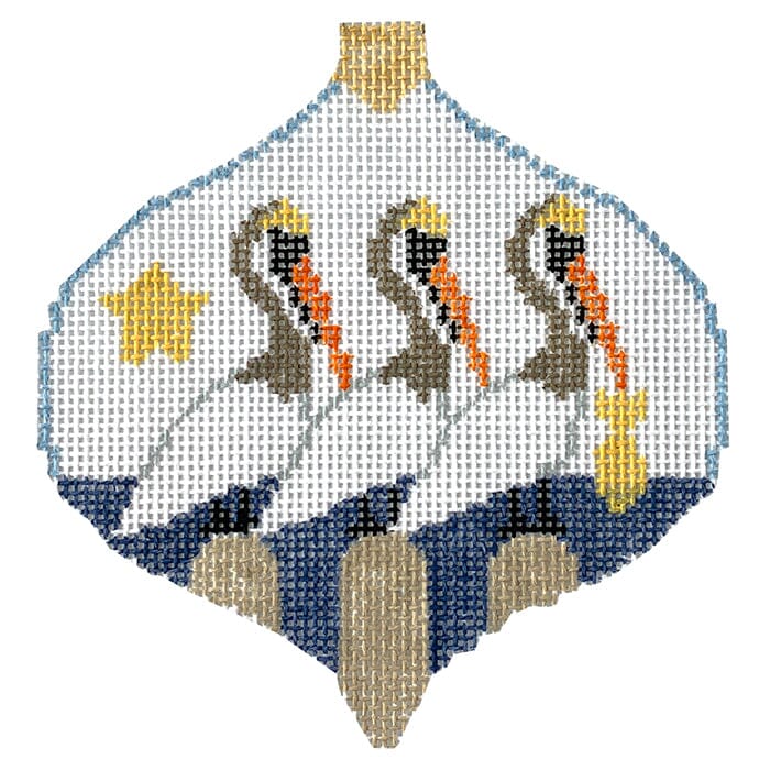 Pelicans with Star Bauble