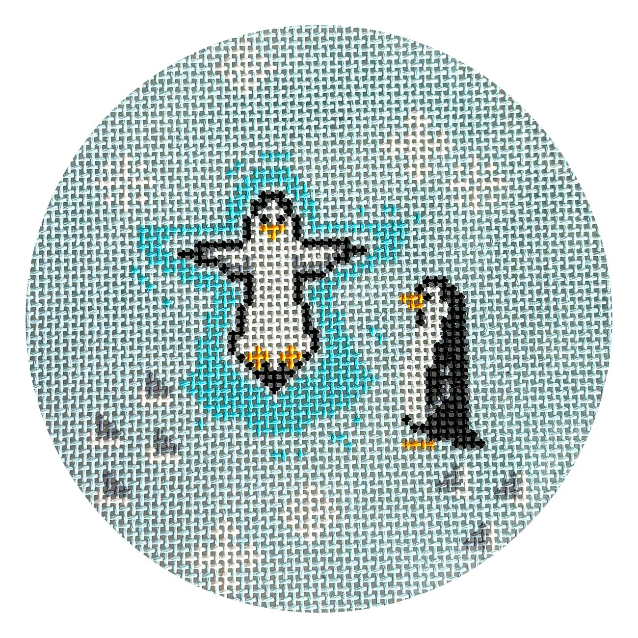 Penguins in the Snow Round