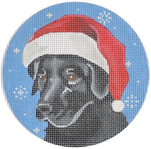 Black Lab Santa Round