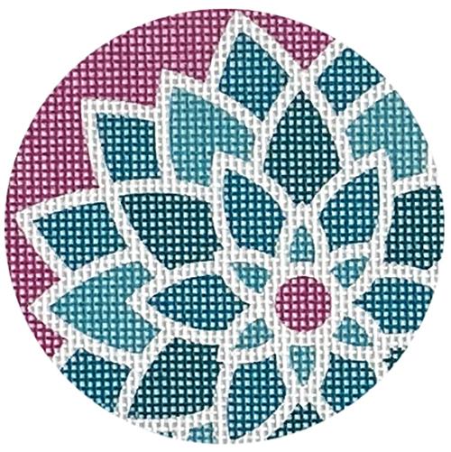 3" Graphic Flower - Blue/Green