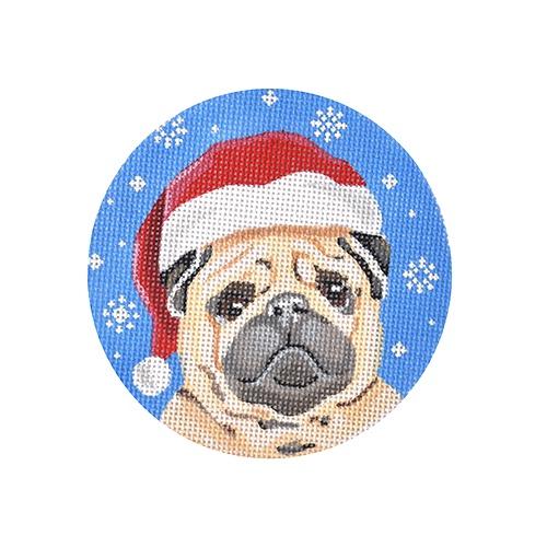Pug Santa Round
