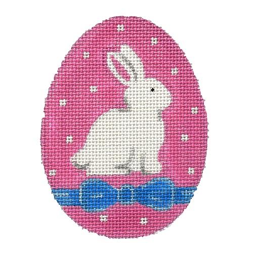 Sweet Bunny w/Ribbon Flat Egg Pink