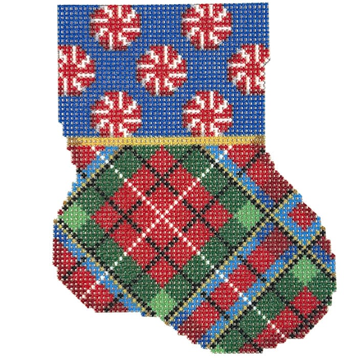 Peppermint Cuff/Plaid Mini Sock