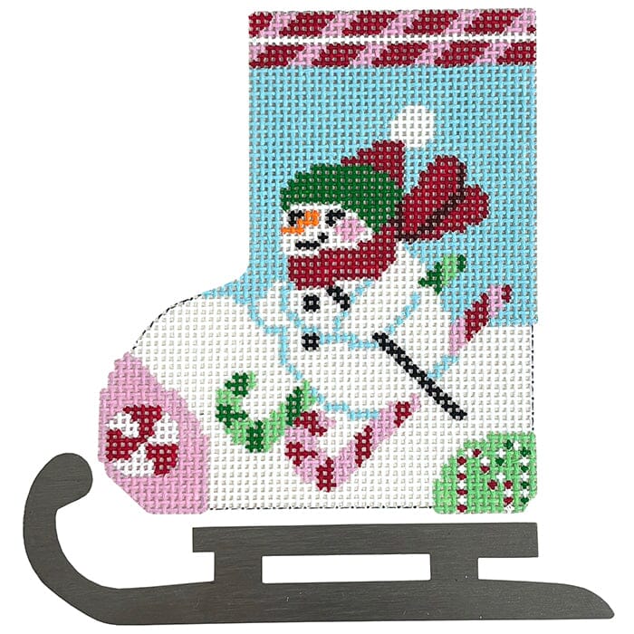 Peppermint Skier Mini Skate Ornament