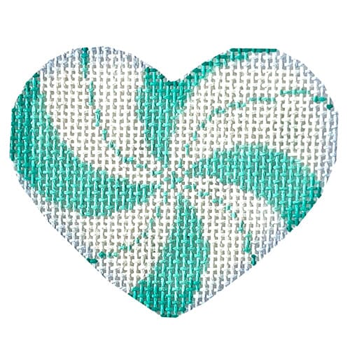 Peppermint Swirl Mini Heart/Aqua