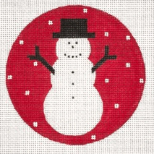 Simple Snowman, Red Round