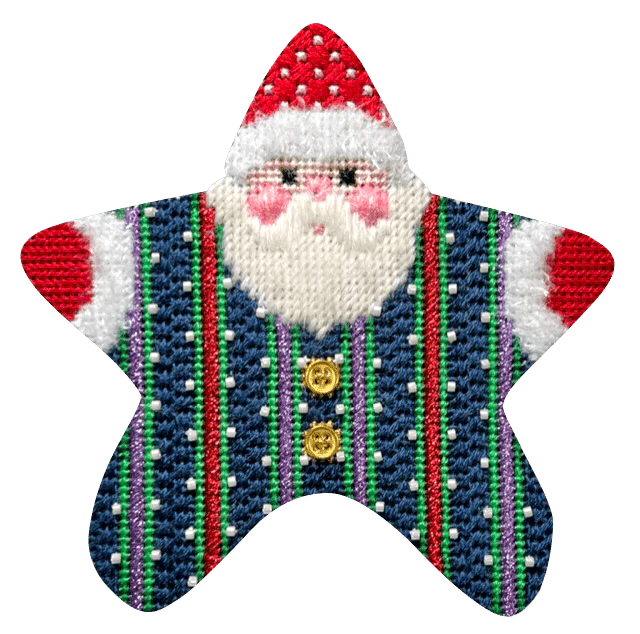 Picot Stripe PJ Santa with Stitch Guide - Image 2